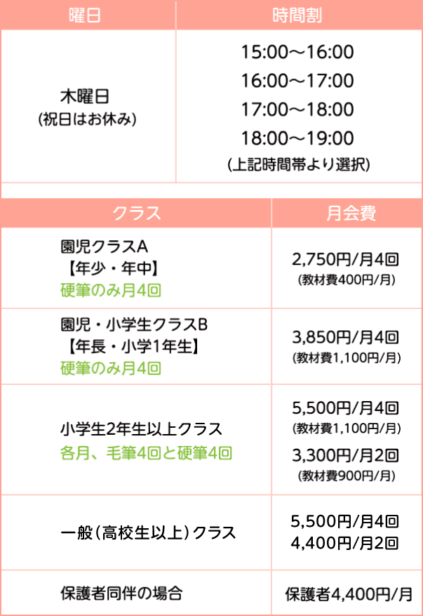 時間割 月会費