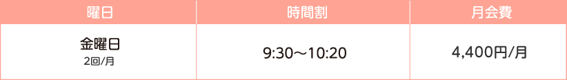 時間割 月会費