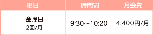 時間割 月会費