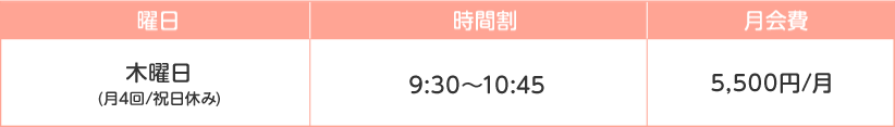 時間割 月会費