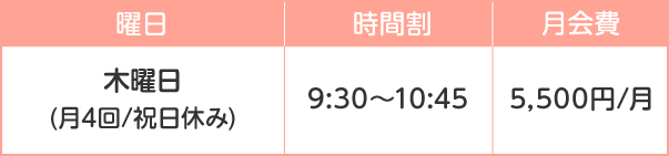 時間割 月会費