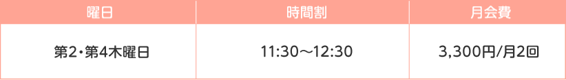 時間割 月会費
