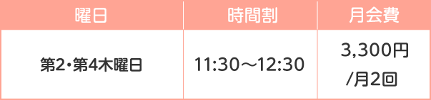 時間割 月会費