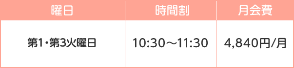 時間割 月会費