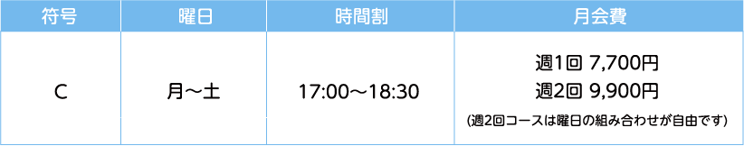 時間割 月会費