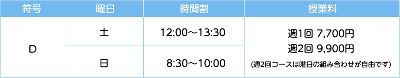 時間割 月会費