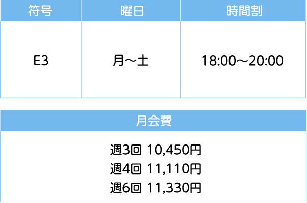 時間割 月会費