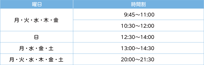 時間割
