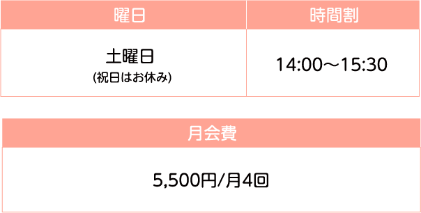 時間割 月会費