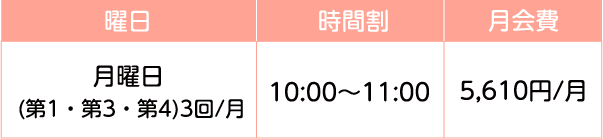 時間割 月会費