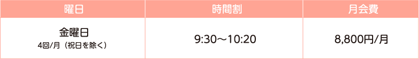 時間割 月会費