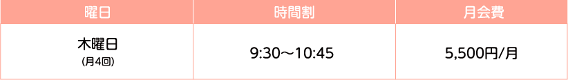 時間割 月会費