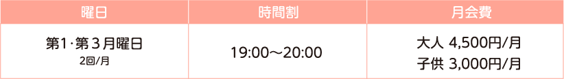時間割 月会費