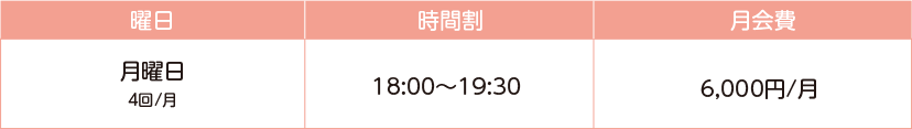 時間割 月会費